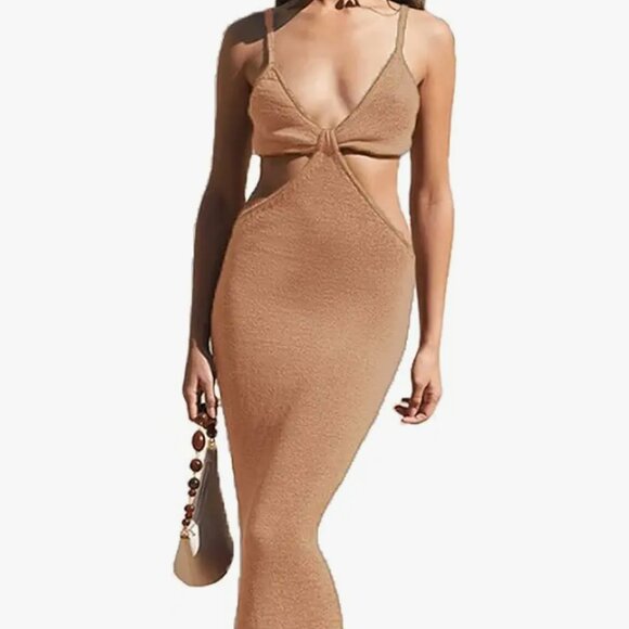 Bodycon Sexy Strappy Triangle Top Maxi Dress - Picture 7 of 15